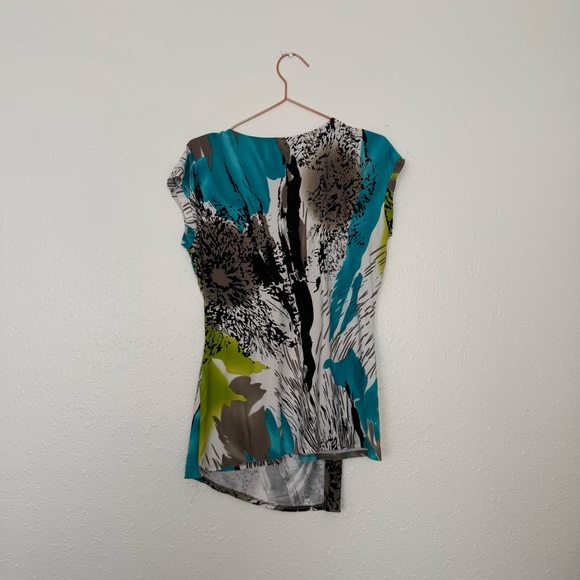 Joseph Ribkoff Abstract v neck blouse - Picture 3 of 5